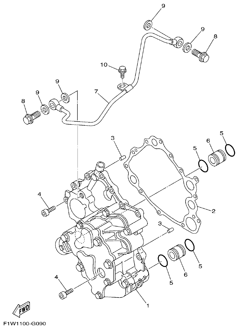 Yamaha FX1800A-H(6S51)F1W7 OIL PUMP parts diagram